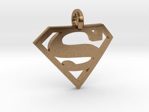 Superman Keychain in Natural Brass