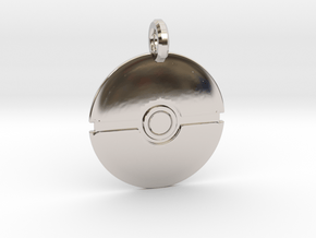 Poké Ball Keychain in Rhodium Plated Brass
