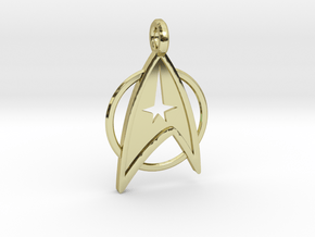 Star Trek Keychain in 18k Gold Plated Brass