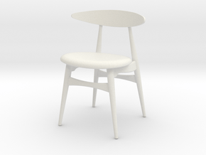 Miniature CH33 Chair -  Hans J. Wegner in White Natural Versatile Plastic: 1:12