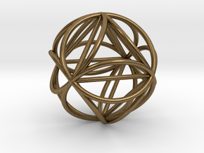 Octasphere w/ nested Octahedron 1.7" in Natural Bronze