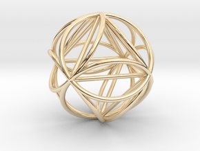 Octasphere w/ nested Octahedron 1.7" in 14K Yellow Gold