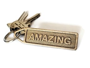 Personalized Keychain - Customized Keychain in Polished Bronzed Silver Steel