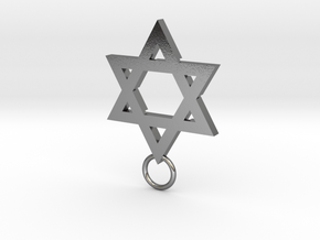 Star of David 2mm in Polished Silver