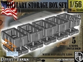 1-56 Military Storage Box Set in White Natural Versatile Plastic