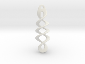 New Twisted Earring in White Natural Versatile Plastic