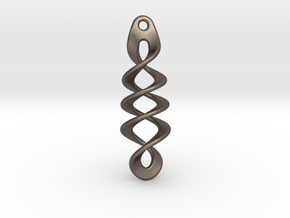 New Twisted Earring in Polished Bronzed Silver Steel