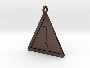 Warning Sign Pendant in Polished Bronze Steel