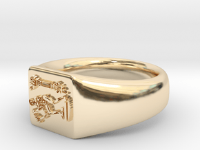 NTUA Male Ring in 14k Gold Plated Brass