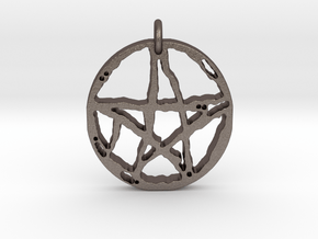 Rugged Pentacle 1 by Gabrielle in Polished Bronzed Silver Steel