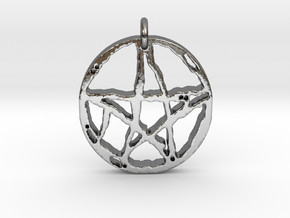 Rugged Pentacle 1 by Gabrielle in Polished Silver