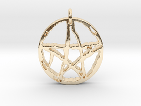 Rugged Pentacle 1 by Gabrielle in 14k Gold Plated Brass