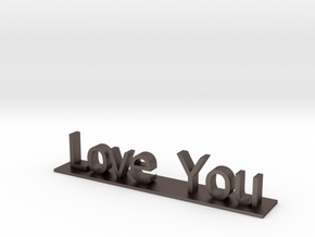 Love You in Polished Bronzed Silver Steel