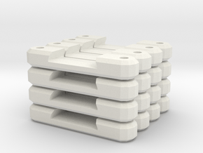 16 Single Flat Track Supports in White Natural Versatile Plastic