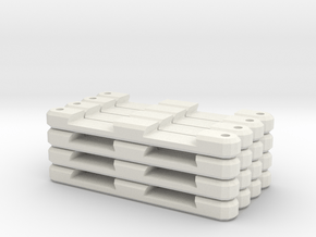 16 Double Flat Track Supports in White Natural Versatile Plastic