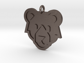 Bear Pendant in Polished Bronzed Silver Steel