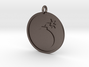 Bomb Pendant in Polished Bronzed Silver Steel