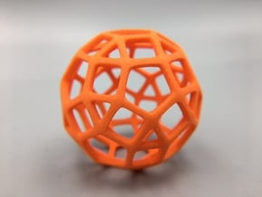Rhombicosidodecahedron in Orange Processed Versatile Plastic