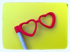 Glasses Penciltopper: Love edition in Red Processed Versatile Plastic