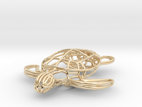 Turtle Wireframe Keychain in 14k Gold Plated Brass