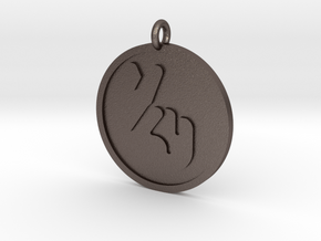 Fingers Crossed Pendant in Polished Bronzed Silver Steel