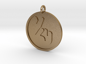 Fingers Crossed Pendant in Polished Gold Steel