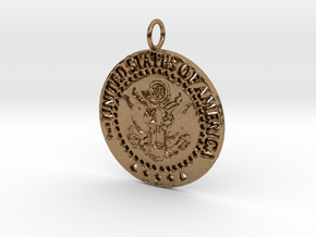 The Great Seal Pendant in Natural Brass