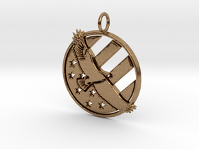 Am Eagle Small Pendant in Natural Brass