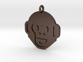 Monkey Pendant in Polished Bronze Steel