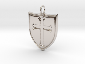 Crusader Pendant in Rhodium Plated Brass