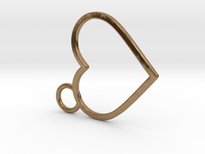 Curved Heart in Natural Brass
