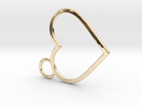 Curved Heart in 14k Gold Plated Brass