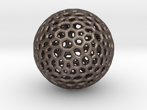 DRAW geo - sphere polygons B in Polished Bronzed Silver Steel