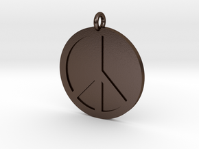Peace Pendant in Polished Bronze Steel