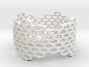Honeycomb Band Ring in White Natural Versatile Plastic: 6 / 51.5