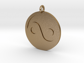 Yin Yang Pendant in Polished Gold Steel