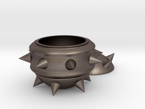 High-Poly Stickybomb Bowl in Polished Bronzed Silver Steel: Small
