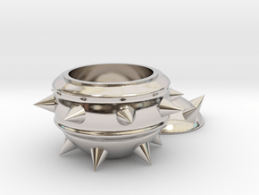 High-Poly Stickybomb Bowl in Rhodium Plated Brass: Small