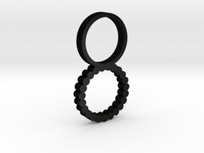 Double Ring Size 6 in Matte Black Steel