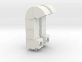 N Scale 2x Ventilation Duct in White Natural Versatile Plastic