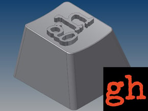 GeekHack "gh" Keycap (R4, 1x1) in White Natural Versatile Plastic
