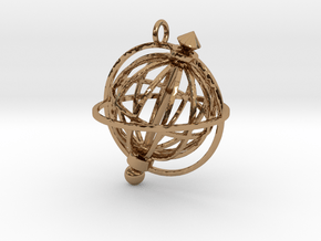Spinning Globe Pendant in Polished Brass (Interlocking Parts): Medium