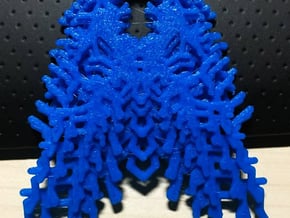 Parametric Necklace / Pendant / Brooch v.3 in Blue Processed Versatile Plastic