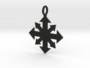 Simple Chaos star pendant  in Black Natural Versatile Plastic