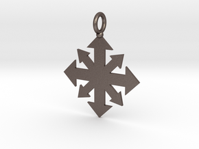 Simple Chaos star pendant  in Polished Bronzed Silver Steel