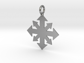 Simple Chaos star pendant  in Natural Silver