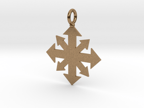 Simple Chaos star pendant  in Natural Brass