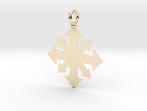 Simple Chaos star pendant  in 14K Yellow Gold