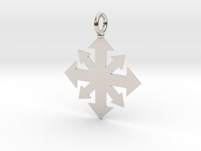 Simple Chaos star pendant  in Rhodium Plated Brass