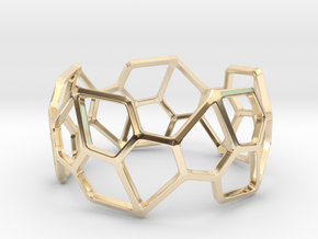 Catalan Bracelet - Pentagonal Hexecontahedron in 14k Gold Plated Brass: Small